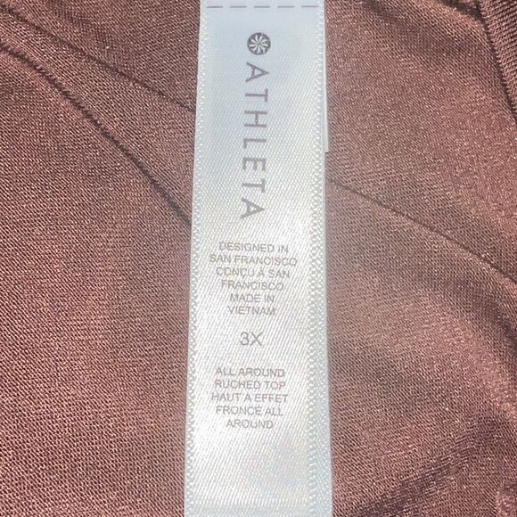 Athleta Plus Size All Around Ruched Top Long Sleeve Mahogany Brown 3X NWOT - Picture 8 of 9